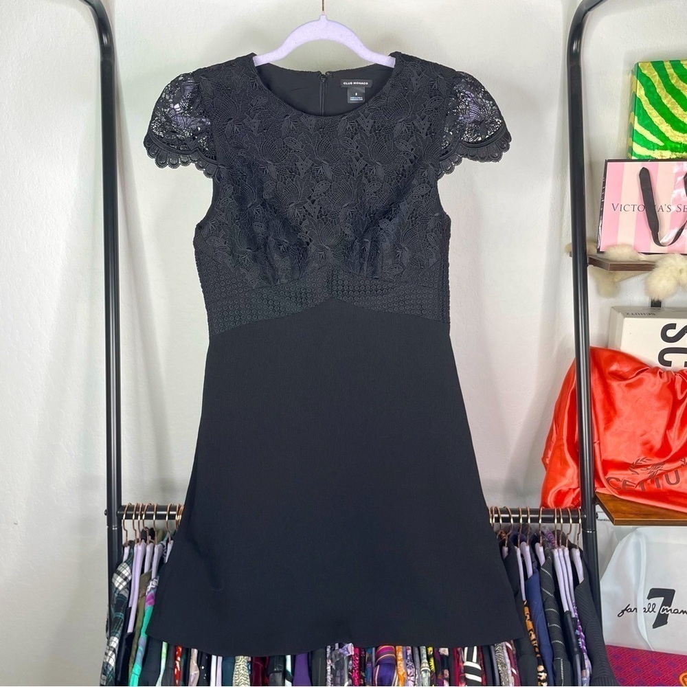 Club Monaco Zulandah Black Lace A Line Dress